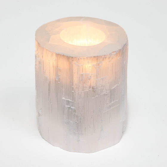 Selenite Candle Holder