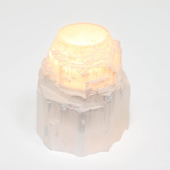 Selenite Candle Holder