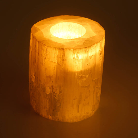 Selenite Candle Holder