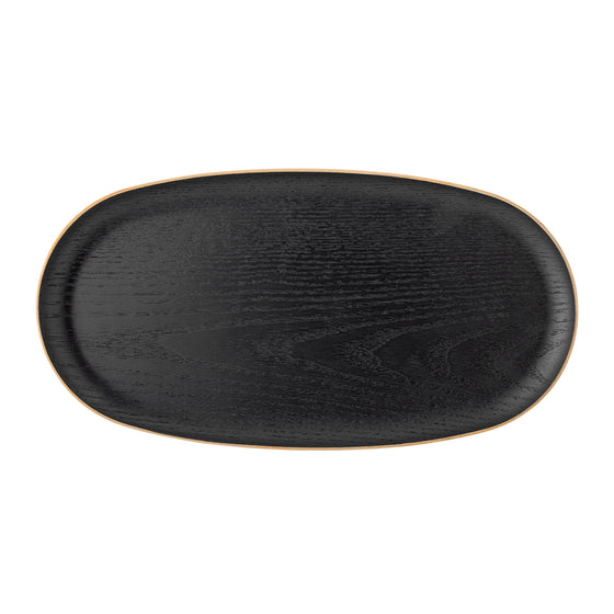 Black oak oval tray