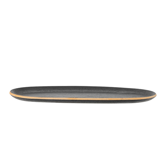 Black oak oval tray