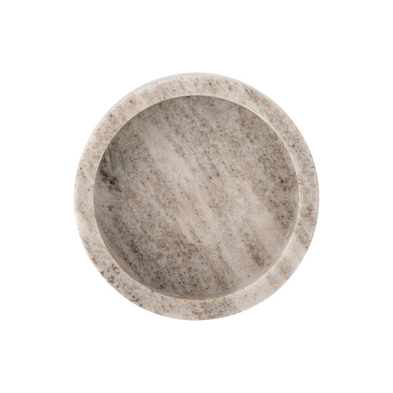 Round tray made of natural marble