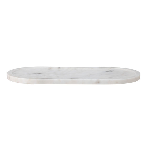 Oval White Marble Tray