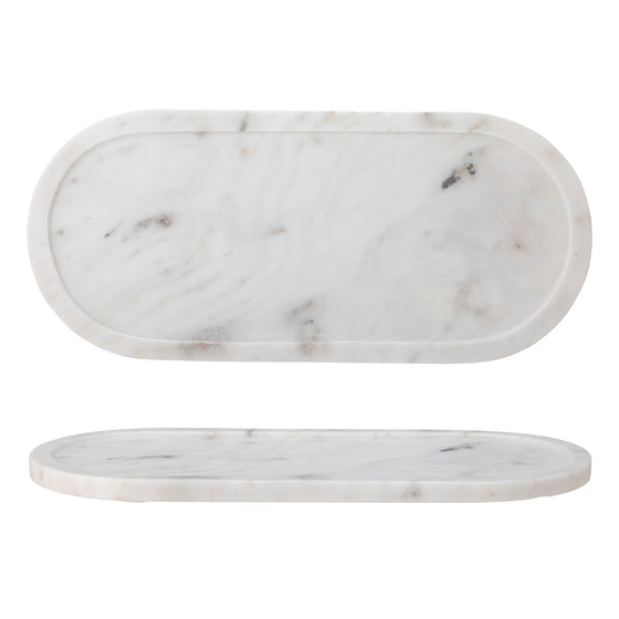 Oval White Marble Tray