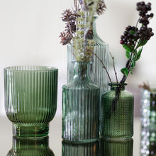  Green glass vase