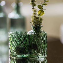  Green glass tealight holder