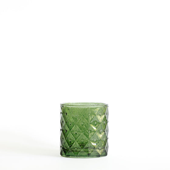 Green glass tealight holder