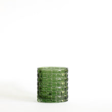  Green glass tealight holder