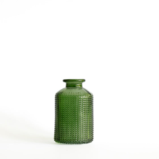 Green glass vase