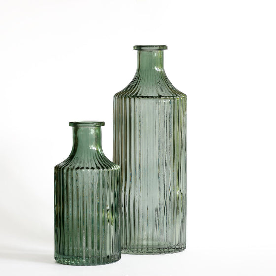 Green glass vase